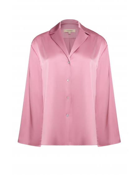 Женская рубашка оверсайз розовая